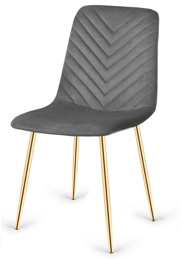 Krzeso tapicerowane TRIO VELVET DARK GREY GOLD